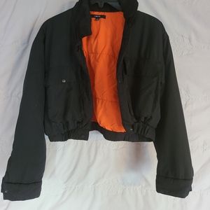 Black Cropped Bomber Jacket | Labijou